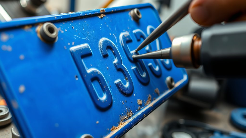 Voeg een vleugje nostalgie toe met blauwe kentekenplaten